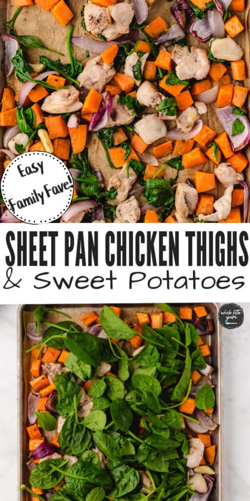 chicken thighs and sweet potatoes pin