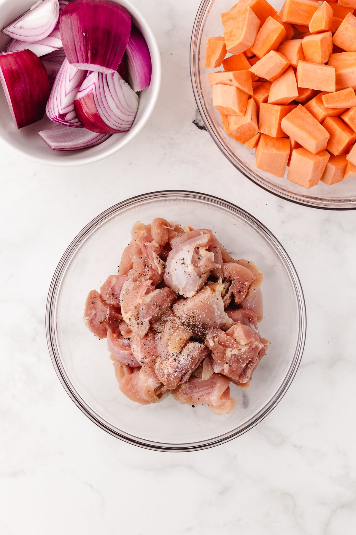 seasoning chicken for this sheet pan chicken thighs recipe