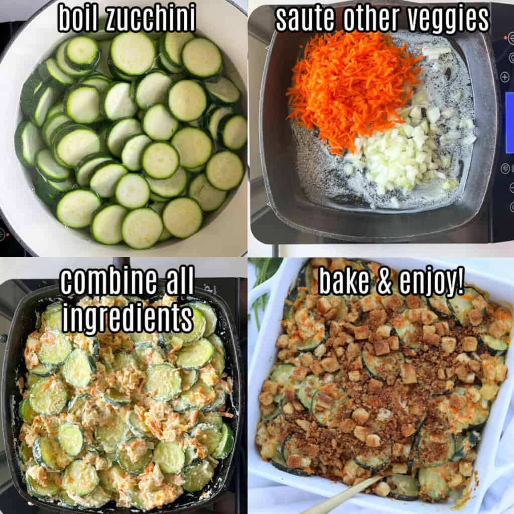 zucchini stuffing casserole recipe steps