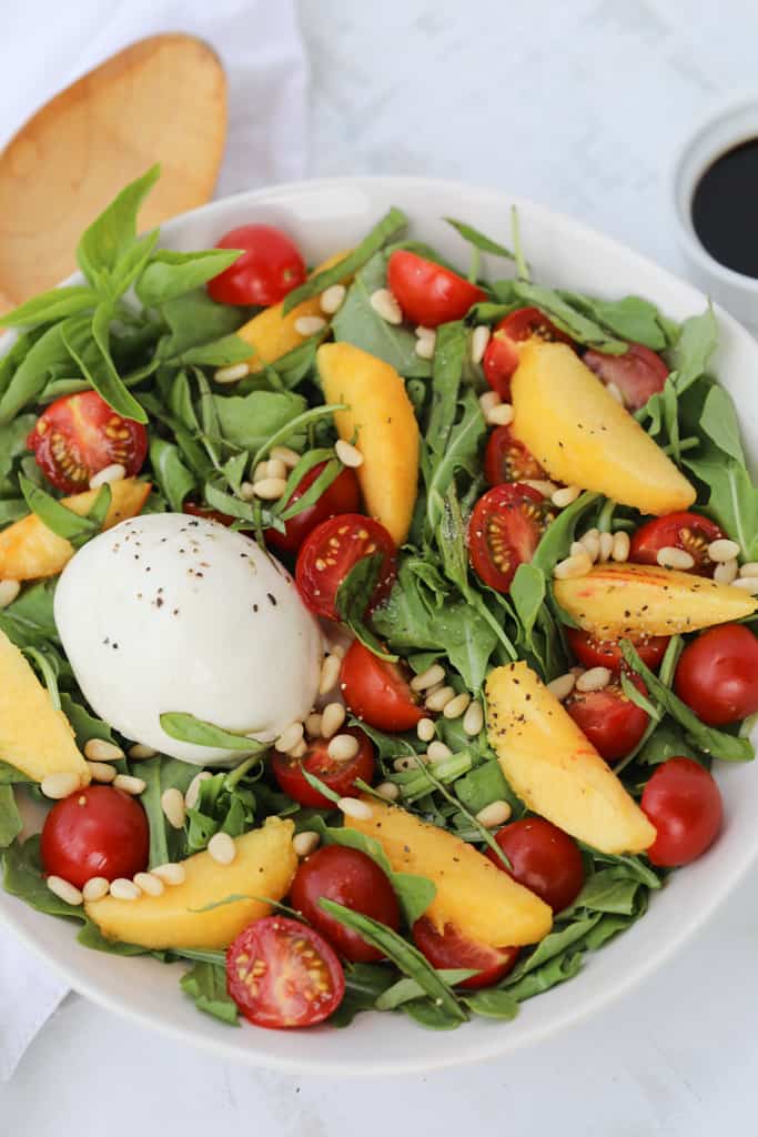 arugula salad with peaches tasty and easy to make
