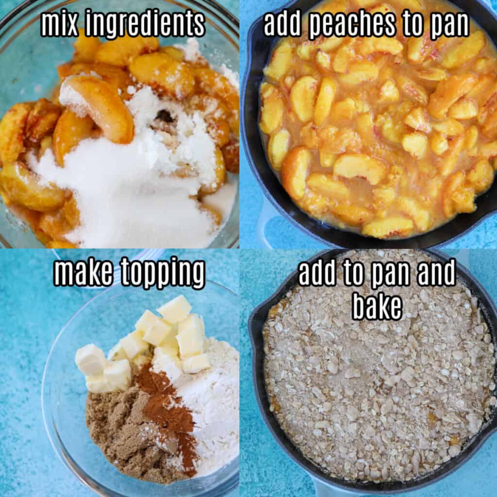 cast iron peach crisp recipe steps instructions