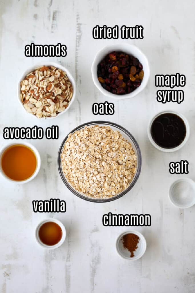 maple granola ingredients simple and healthy recipe