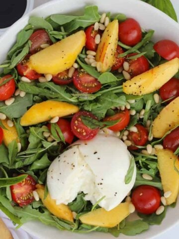 peach burrata arugula salad best recipe