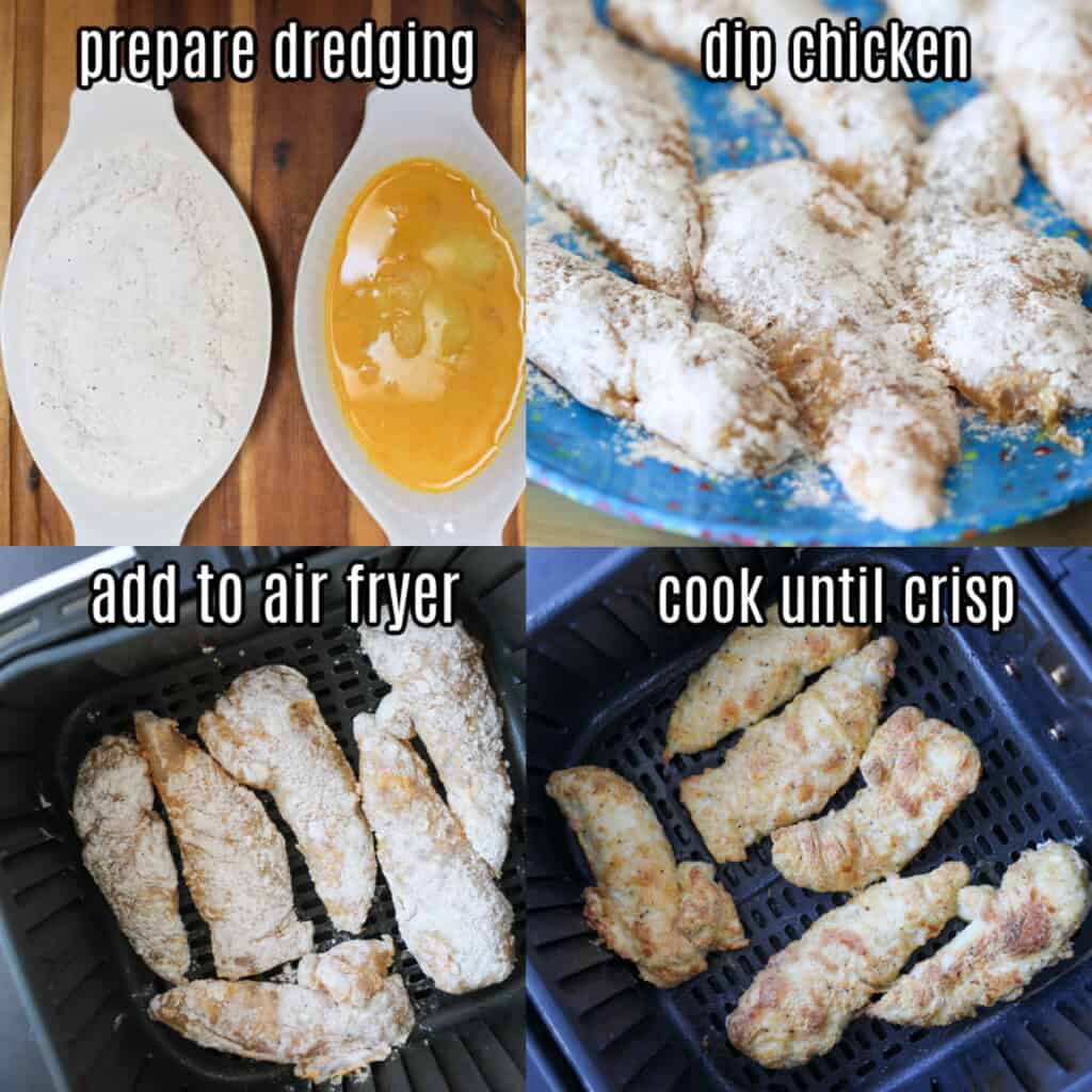 air fryer chicken tenders with flour 3 easy steps