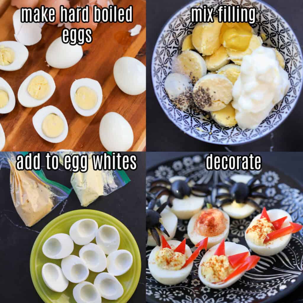how to make halloween deviled eggs recipe steps