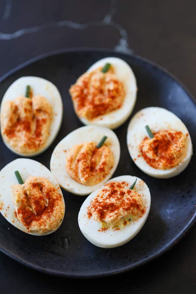 pumpkin deviled eggs