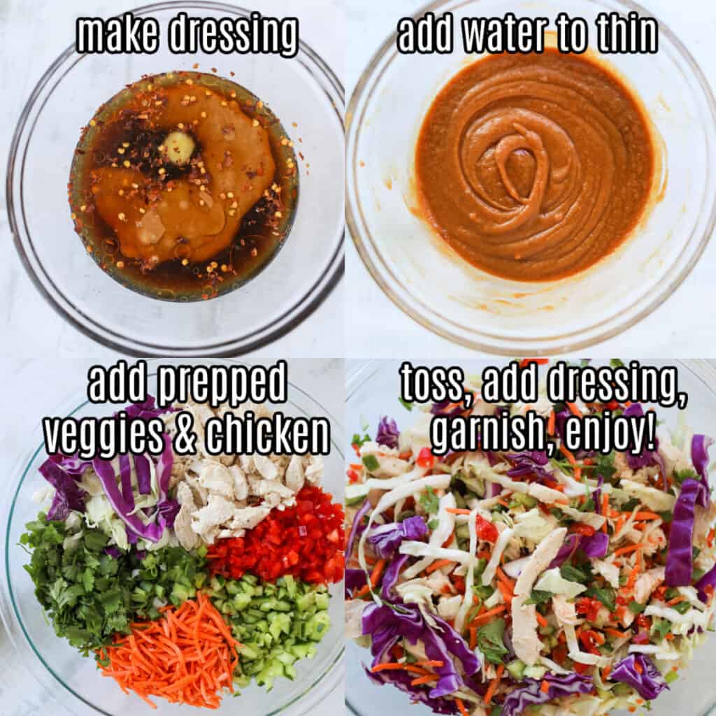 how to make thai chicken peanut salad recipe steps