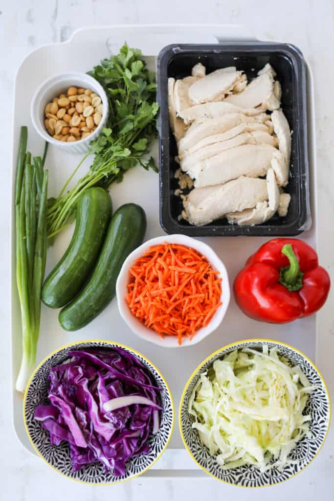 thai peanut chicken salad vegetable ingredients