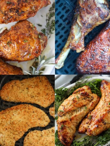 air fryer turkey recipes collage