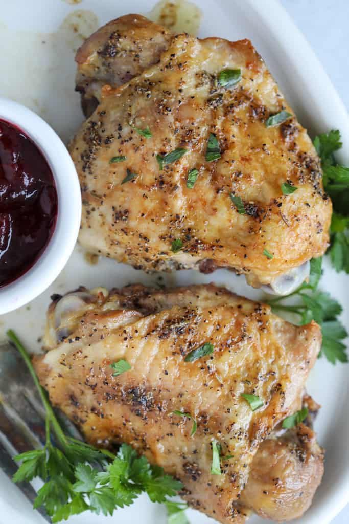 baked turkey thighs 1 with sauce best turkey thigh recipe