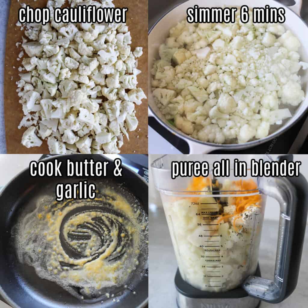 cauliflower mashed potatoes keto recipe steps