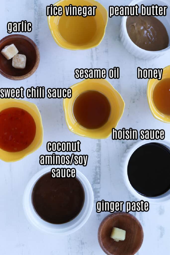 lettuce wraps sauce ingredients on a white background