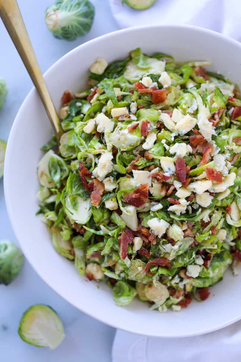shaved brussel sprouts salad easy and healthy recipe