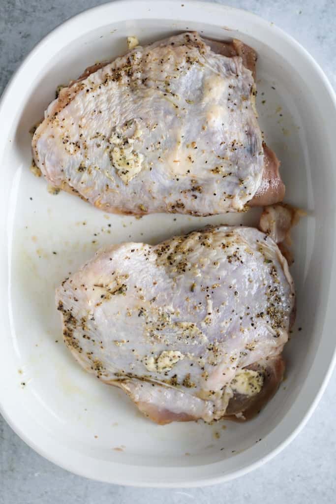 turkey thighs in oven 3 ready to bake