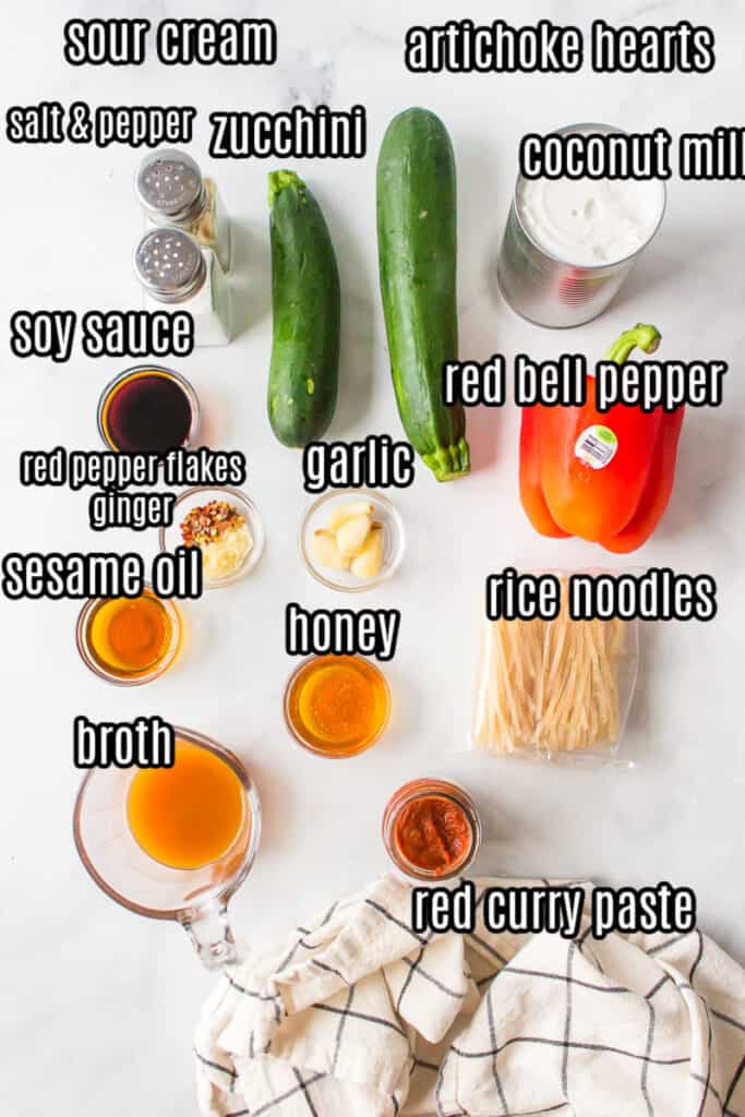 ingredients for rice curry noodles