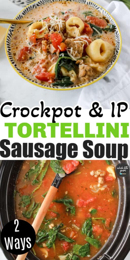 crockpot tortellini soup pin