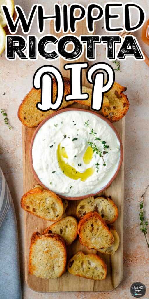 whipped ricotta pin for pinterest
