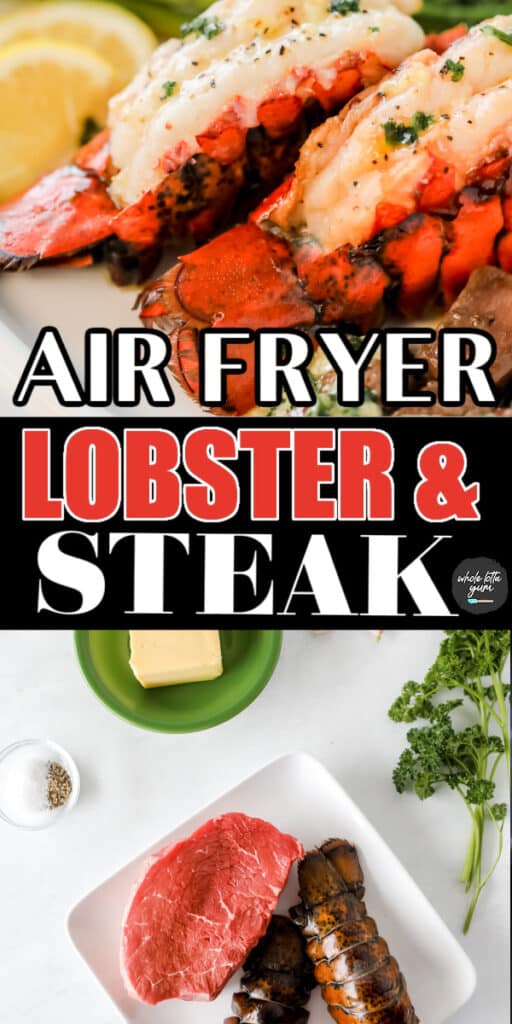 air fryer lobster tail and steak pin
