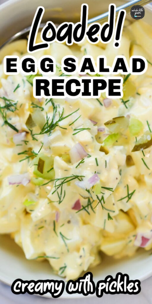 creamy egg salad pin for social media