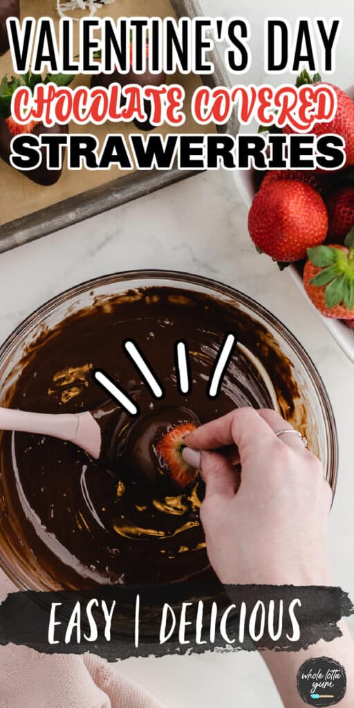 Valentine's chocolate covered strawberries DIY recipe pin