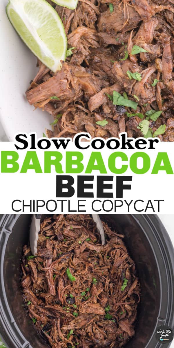 Slow cooker beef barbacoa pinterest pin.
