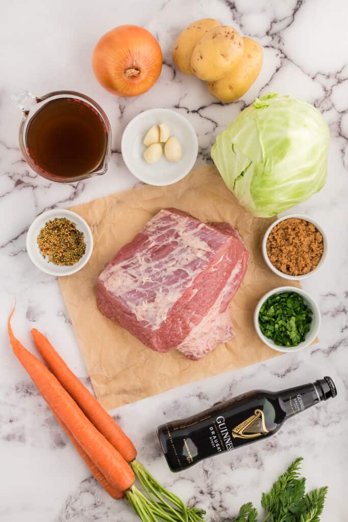 corned beef and cabbage recipe ingredients.
