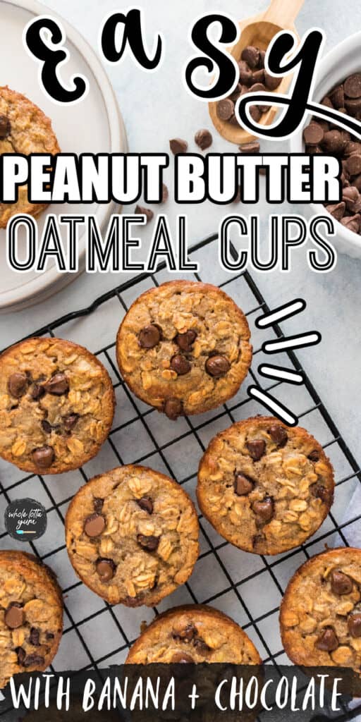 peanut butter banana oatmeal cups pin