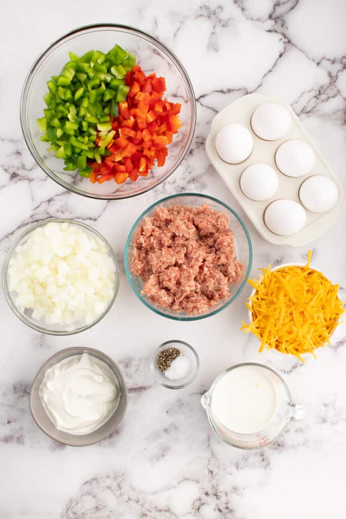 sausage and egg casserole ingredients.