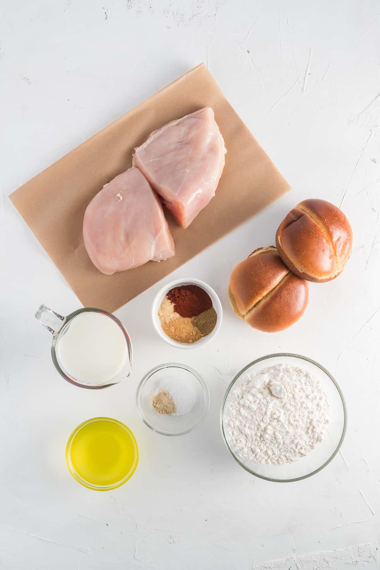 Air fryer chicken sandwich ingredients.