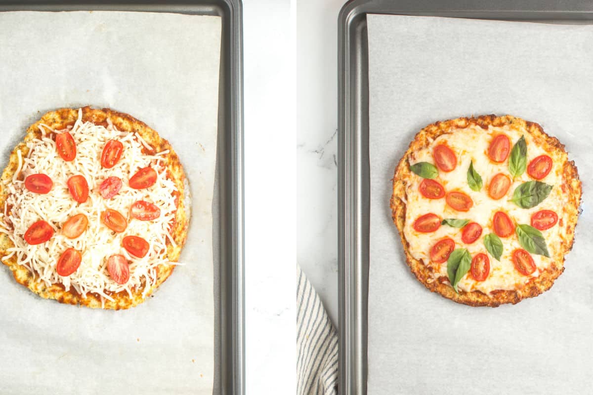 Before and after the final bake.