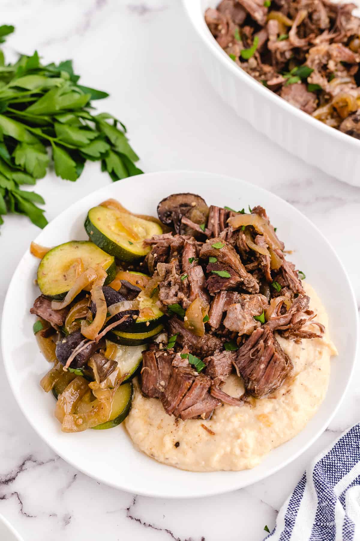 Keto chuck roast served on a plate.