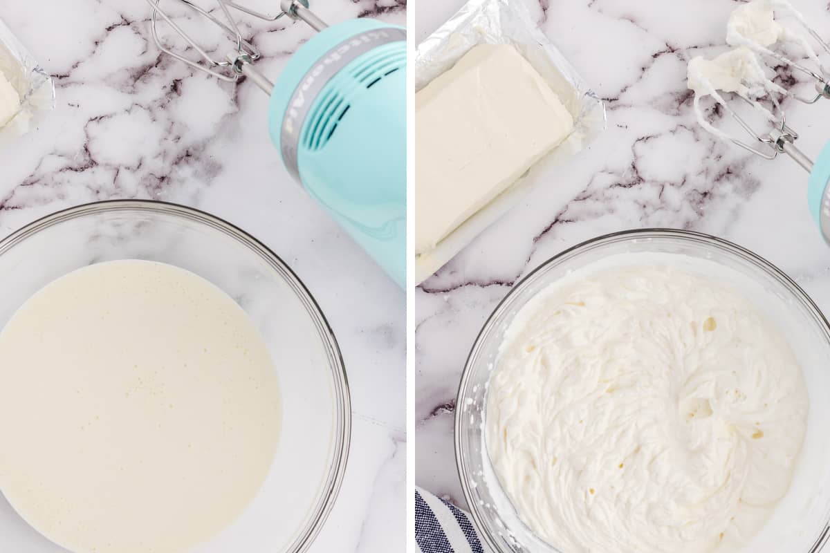Mix the cream cheese.