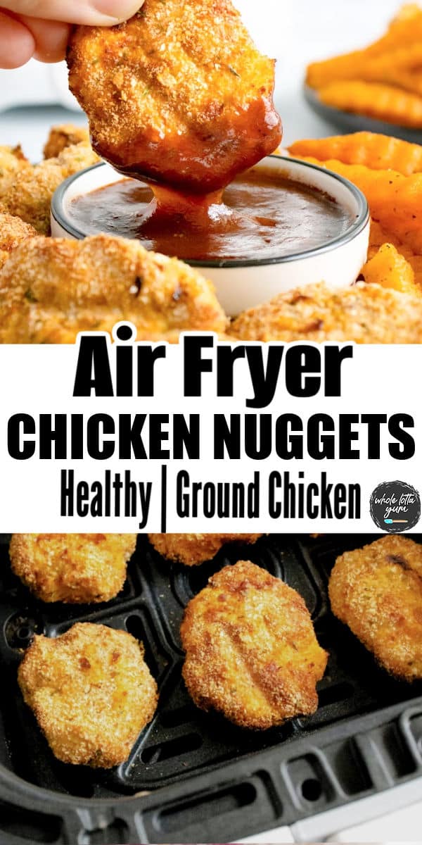 air fryer chicken nuggets pin for pinterest