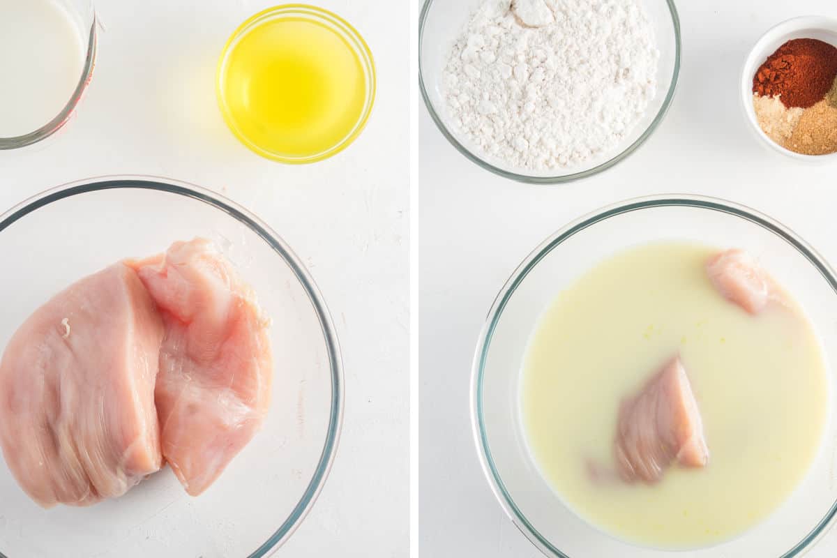 raw chicken in the brine marinating.