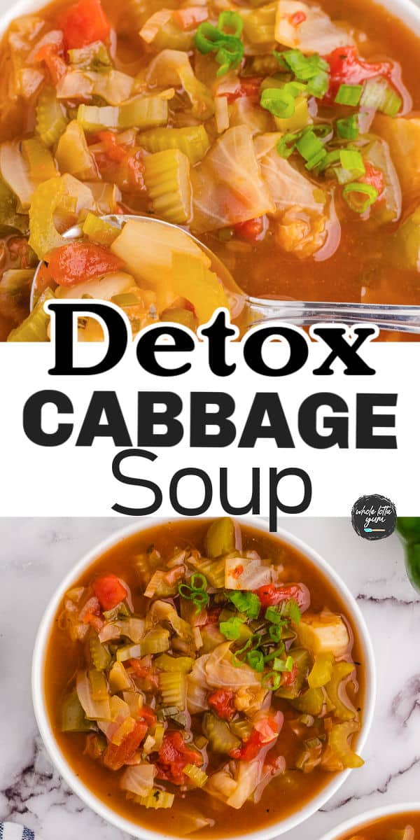 Detox cabbage soup pinterest pin.