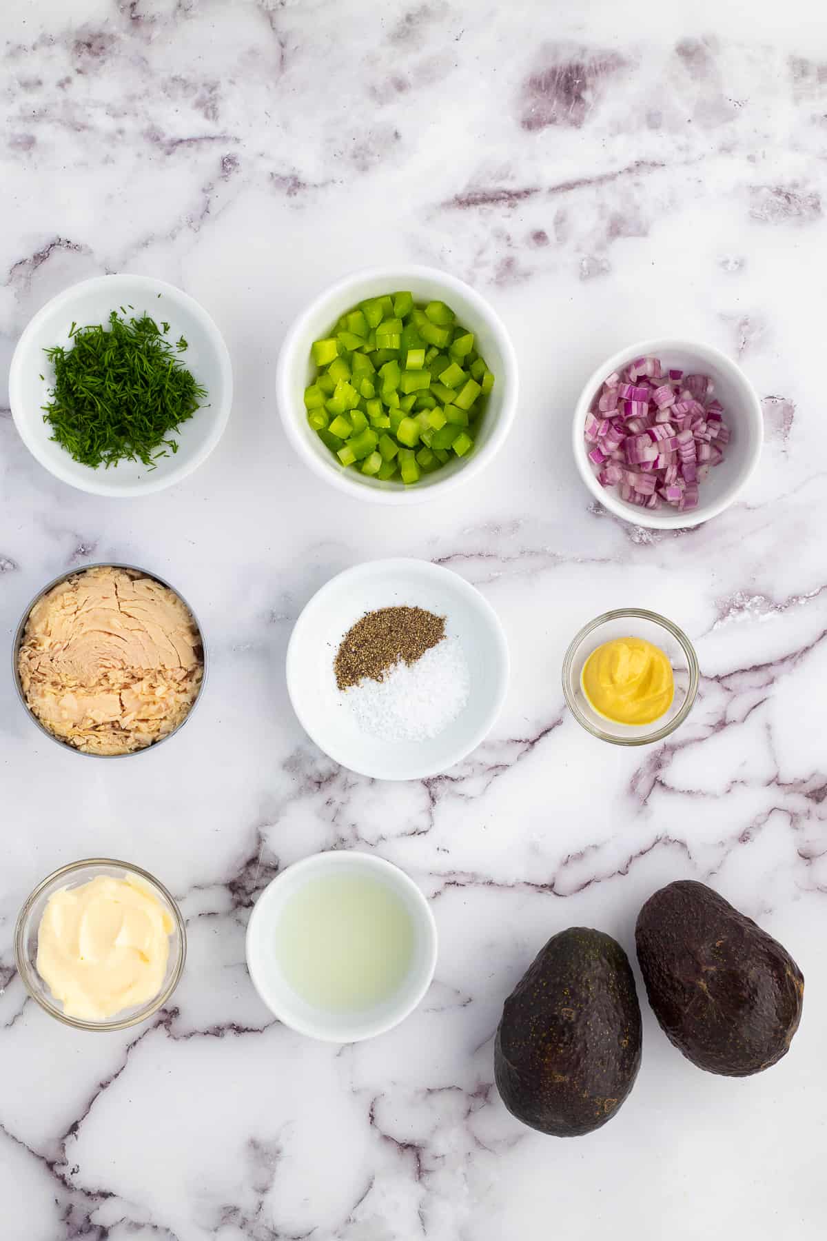 tuna stuffed avocado ingredients.