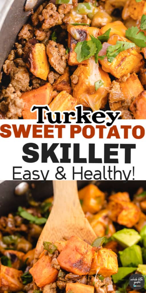 turkey sweet potato skillet pinterest pin.