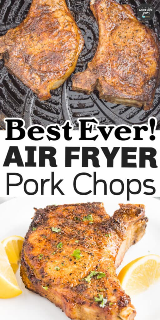 air fryer pork chop recipe pinterest pin.