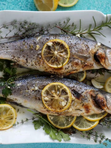 baked branzini fish ready to serve 5