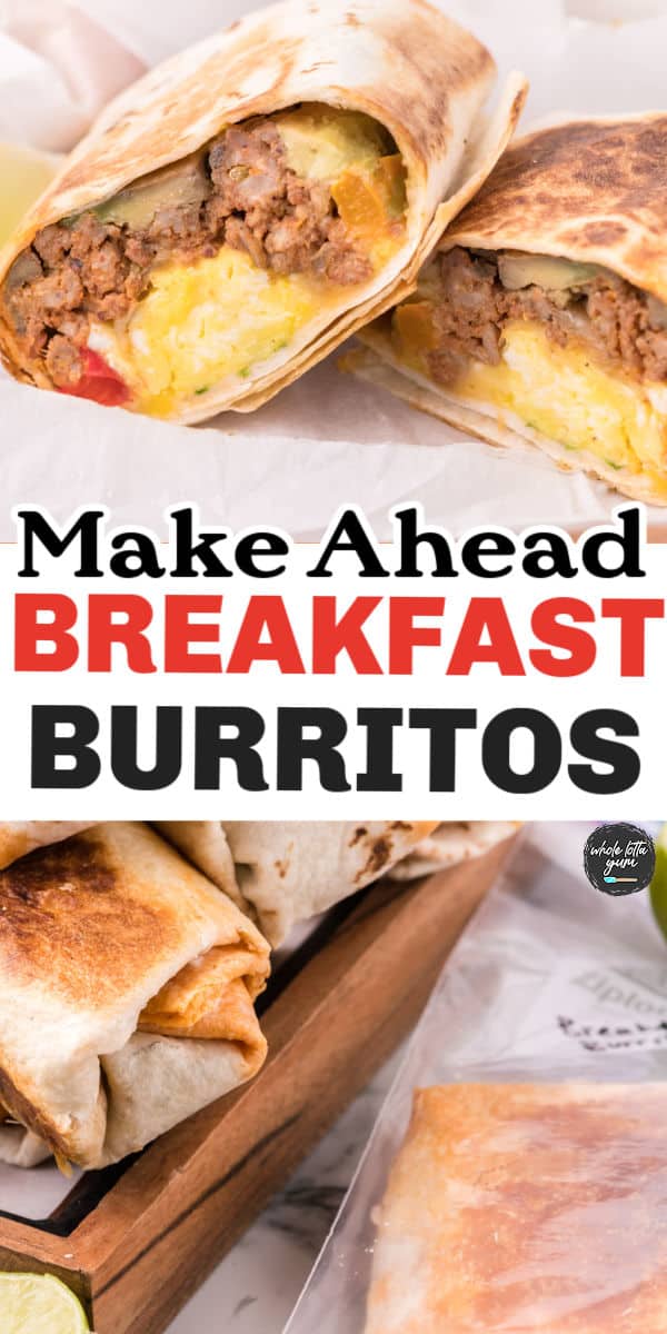make ahead breakfast burrito pinterest pin.