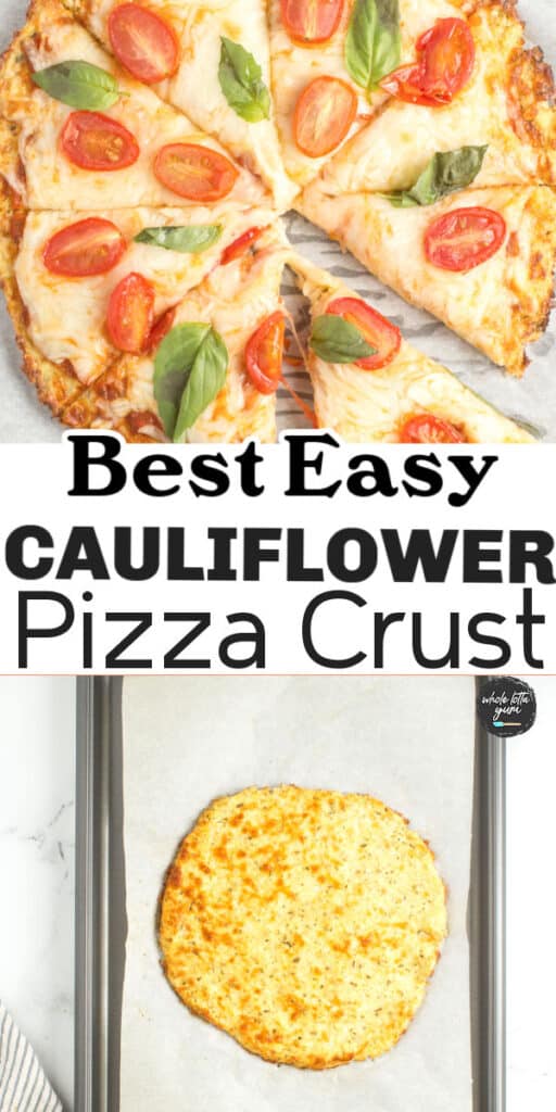 cauliflower pizza crust recipe pin 1