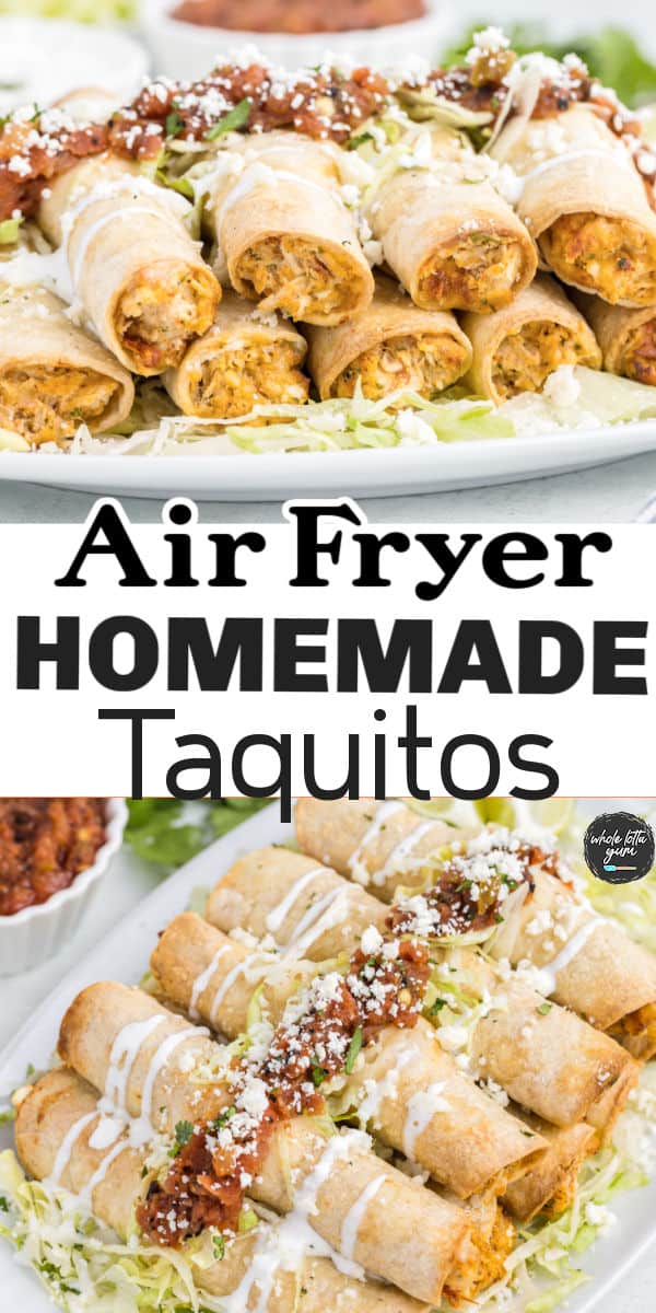 air fryer homemade taquitos pinterest pin.