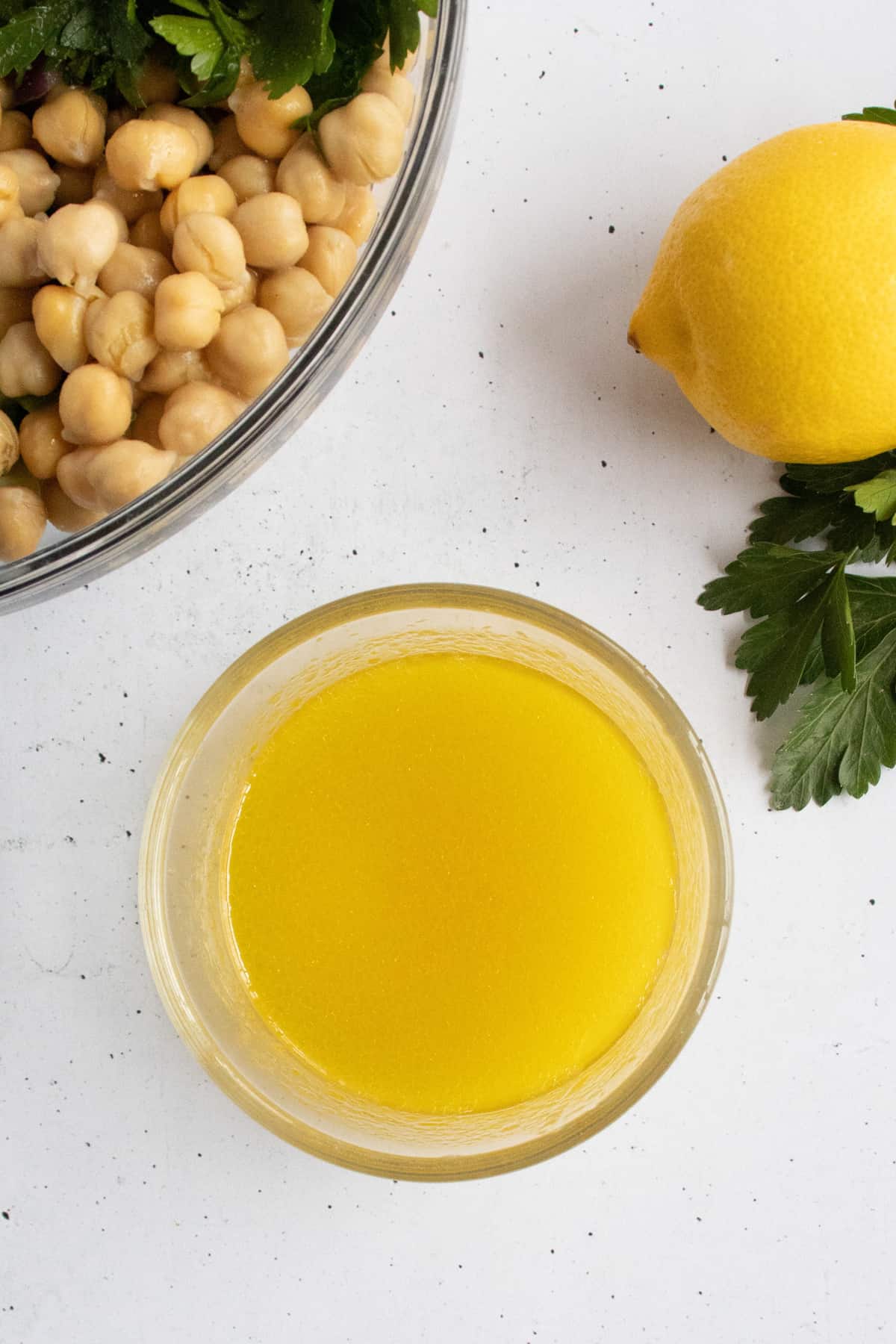 mediterranean salad dressing in a bowl.
