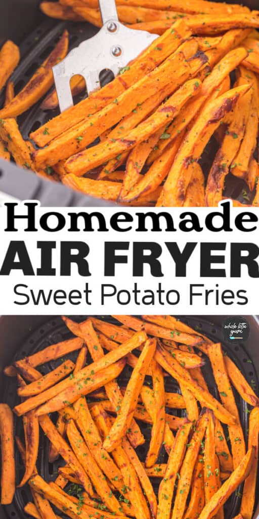 homemade air fryer sweet potato fries pinterest pin.