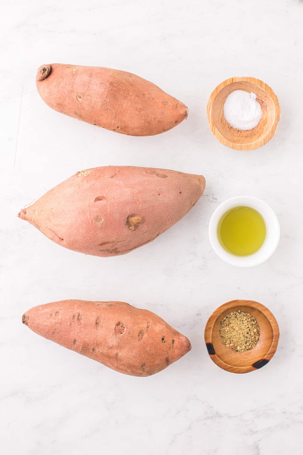 Air fryer sweet potato fry ingredients.