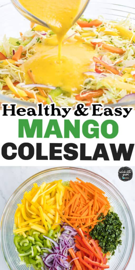 Easy mango coleslaw pinterest pin.