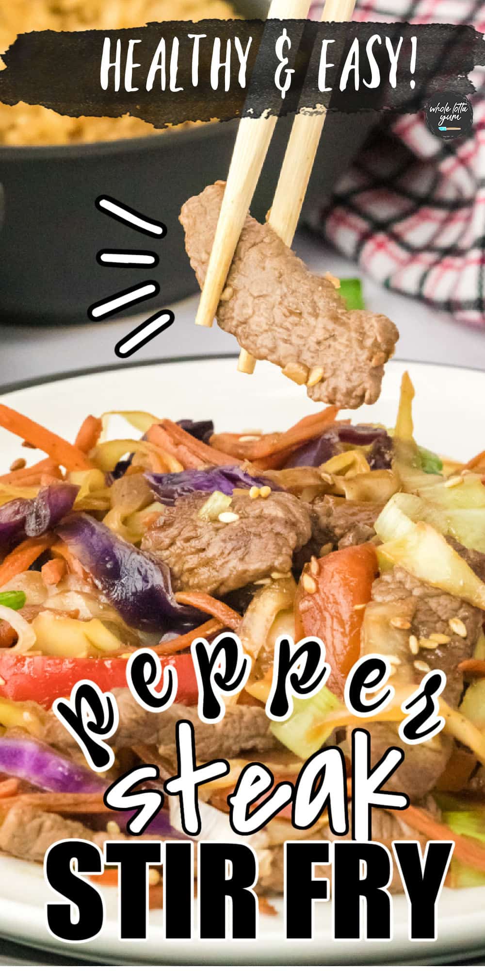 pepper steak stir fry pinterest pin.