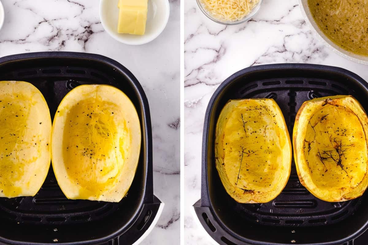 air fry the spaghetti squash 3 in the air fryer