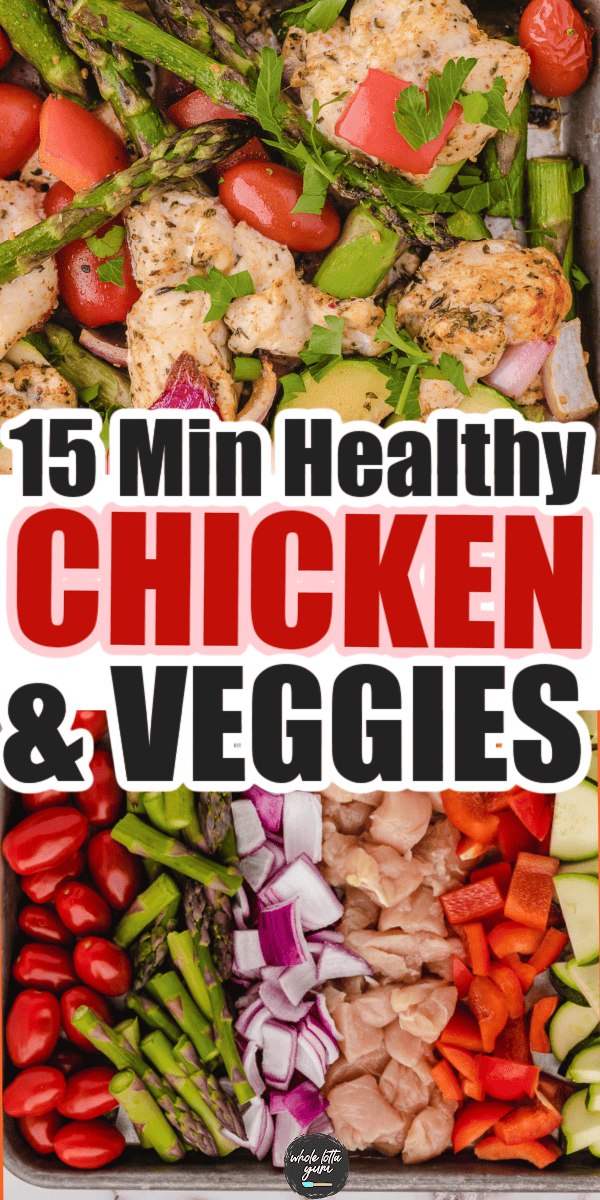 the 15-minute chicken and veggies recipe is the best, healthy tasty and easiest recipe for meal prepping or a weeknight dinner. You will  look froward to making this with all the yummy protein and veggies in the recipe.