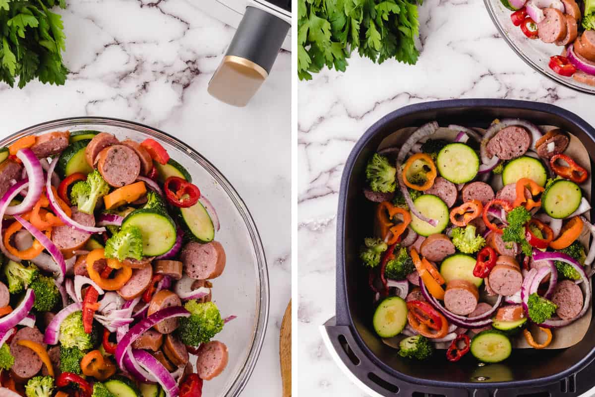 sausage and veggies in air fryer delicious recipe 3
